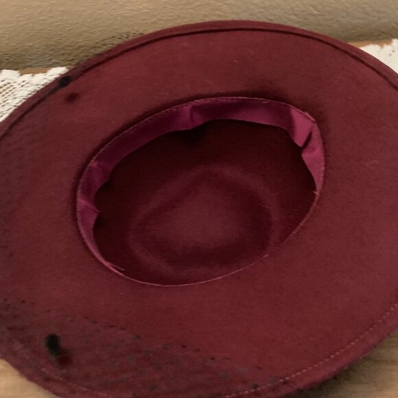 VINTAGE WOMEN'S FELTED WOOL HAT W/BLACK FACE NET, ORGANDY BOW - Picture 5 of 11